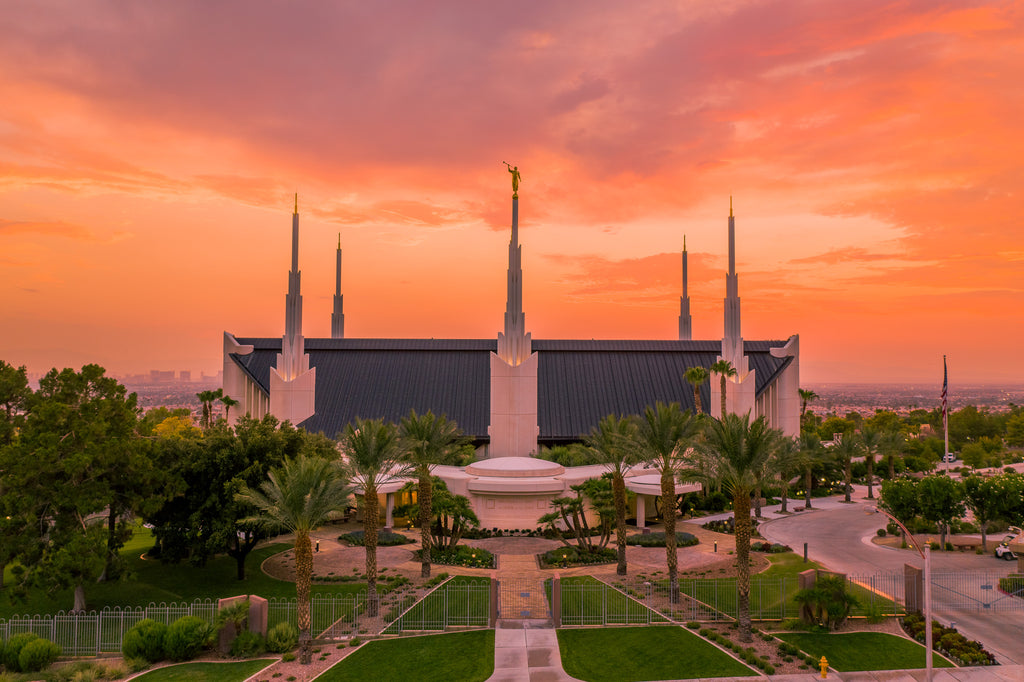 Zion Rises in the Desert: Las Vegas Temple at Dusk