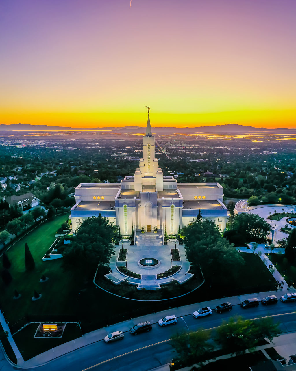 Beacon of Light: Bountiful Utah Temple at Sunset