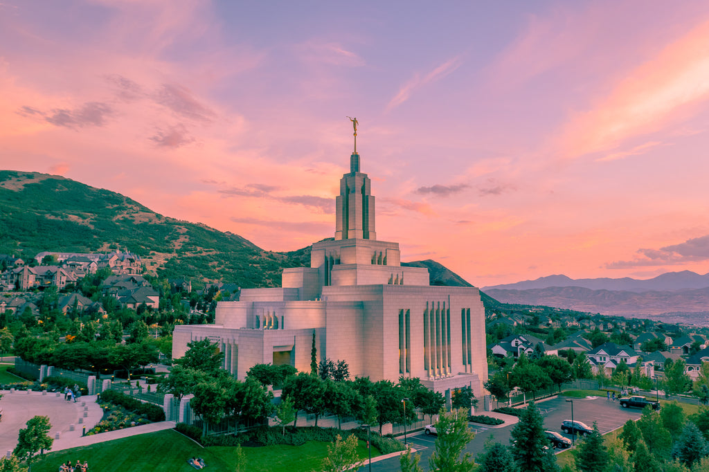 The Draper Utah Temple in Evening Splendor