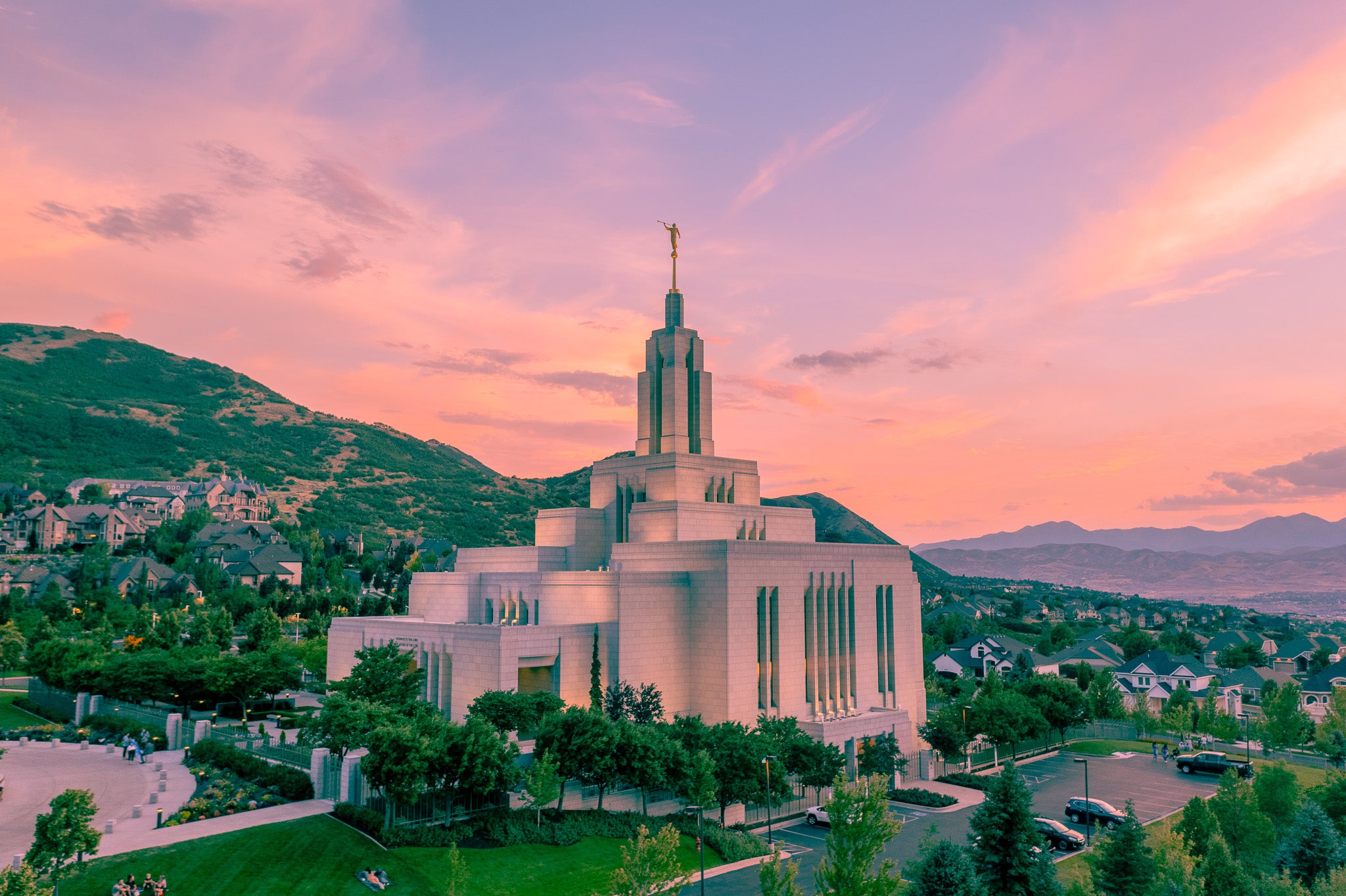 The Draper Utah Temple in Evening Splendor