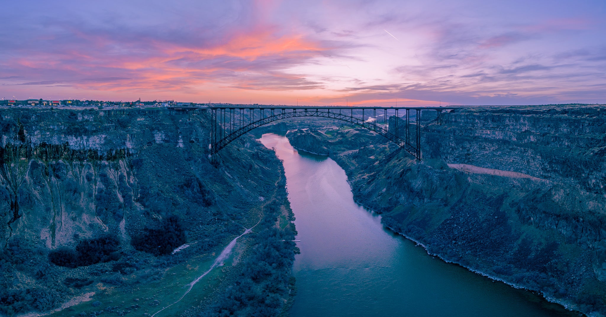 Sky Painted Twilight: Perrine Bridge and Snake River Canyon