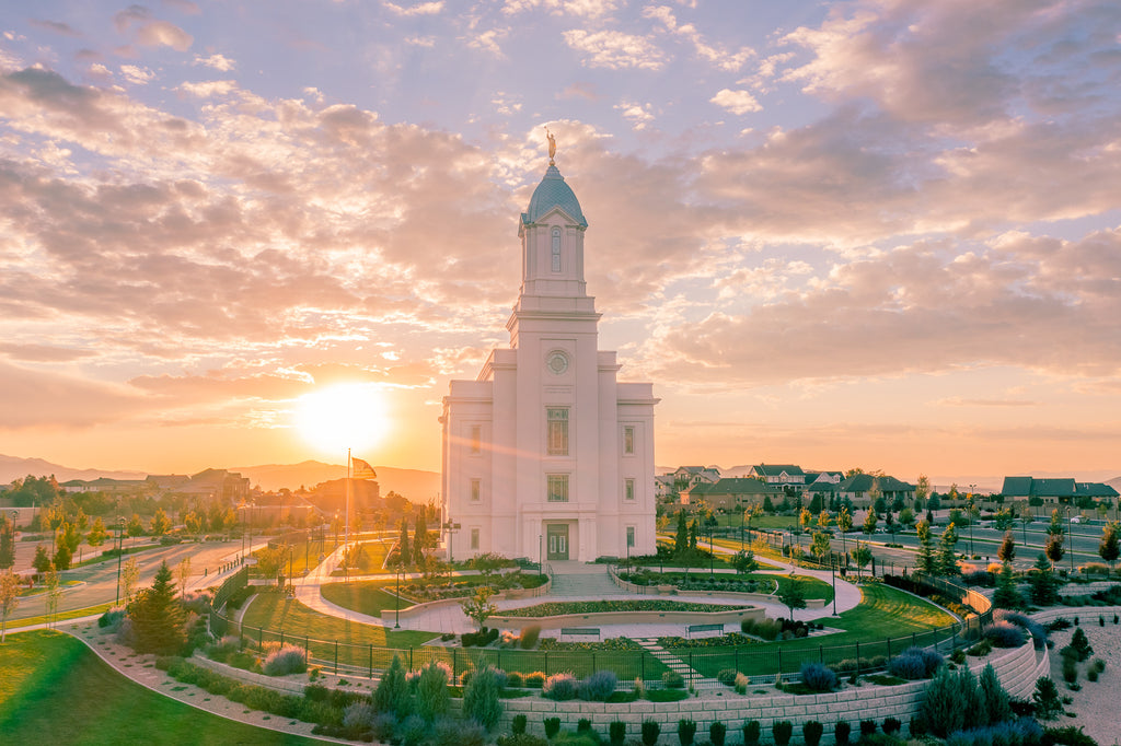 A Temple Illuminated by the Evening Light