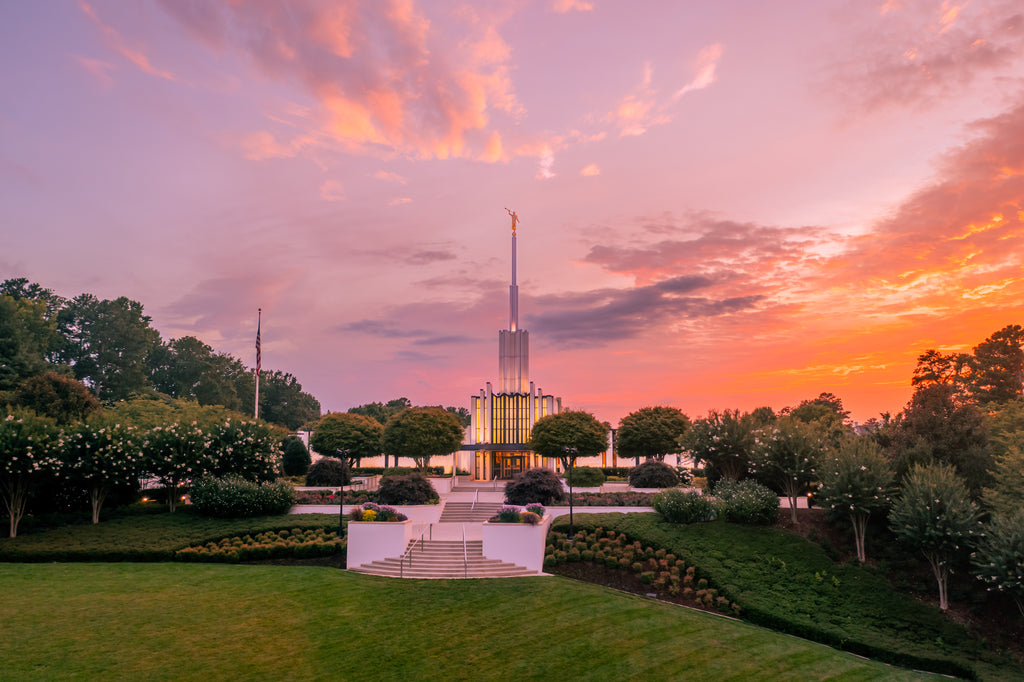 Eternal Light: Atlanta Georgia Temple at Sunset
