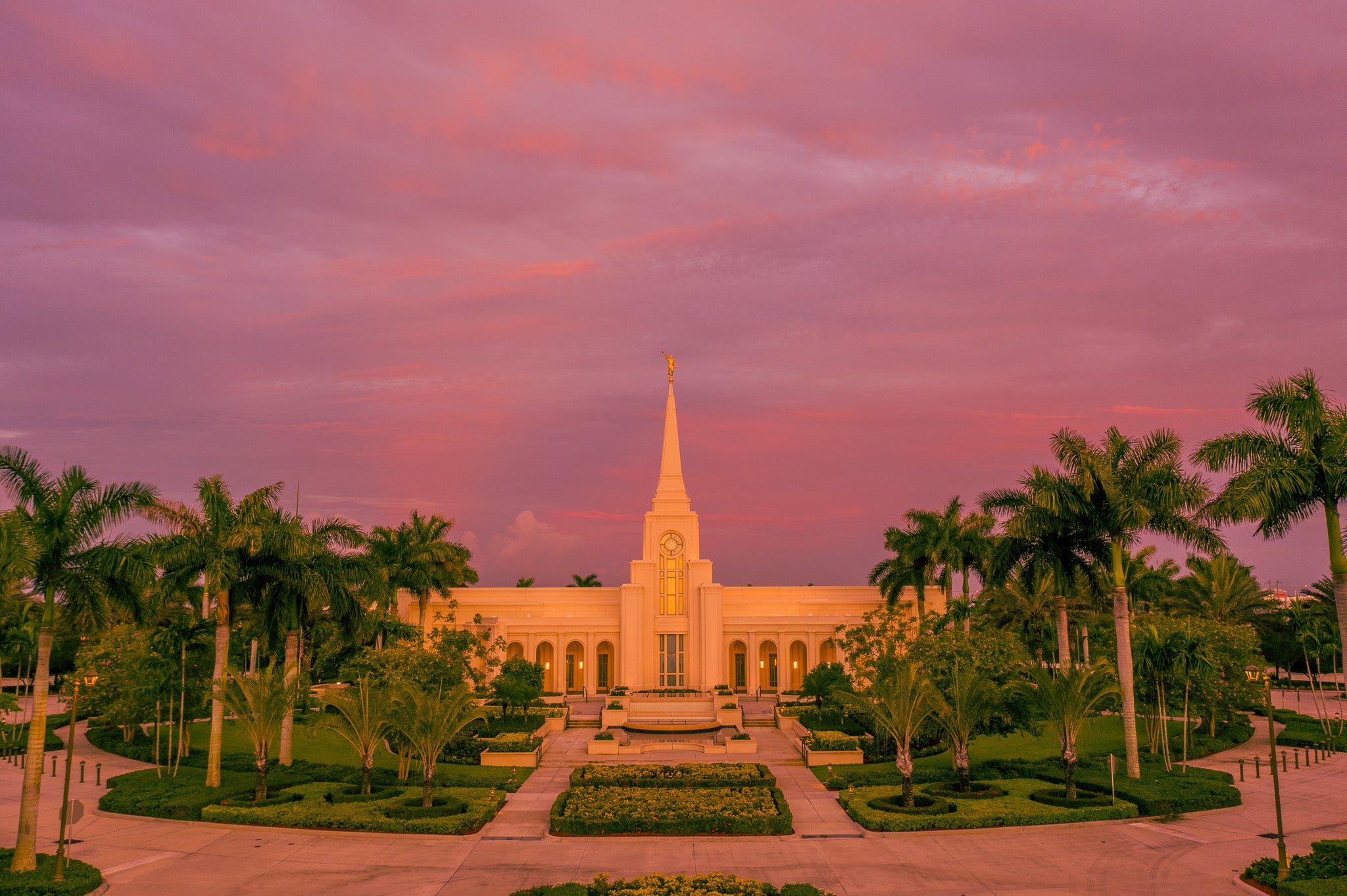 Covenants Under Celestial Skies: Fort Lauderdale Temple at Sunset