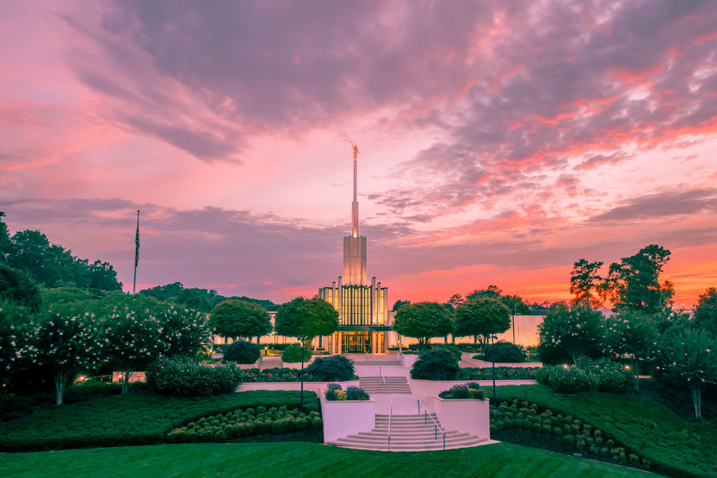 Pathway to Peace: Atlanta Georgia Temple at Sunset