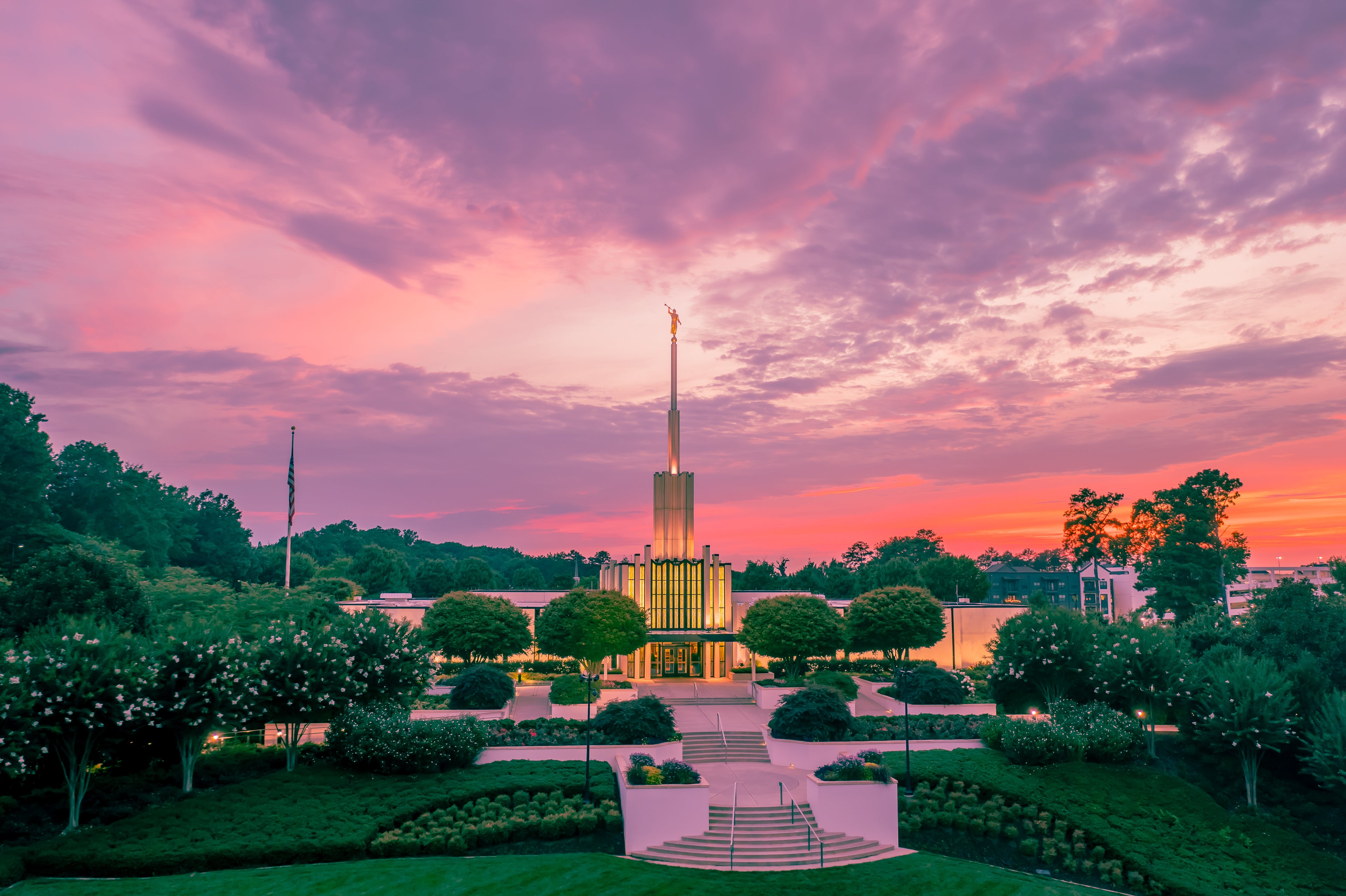 Celestial Light: Atlanta Georgia Temple at Dusk