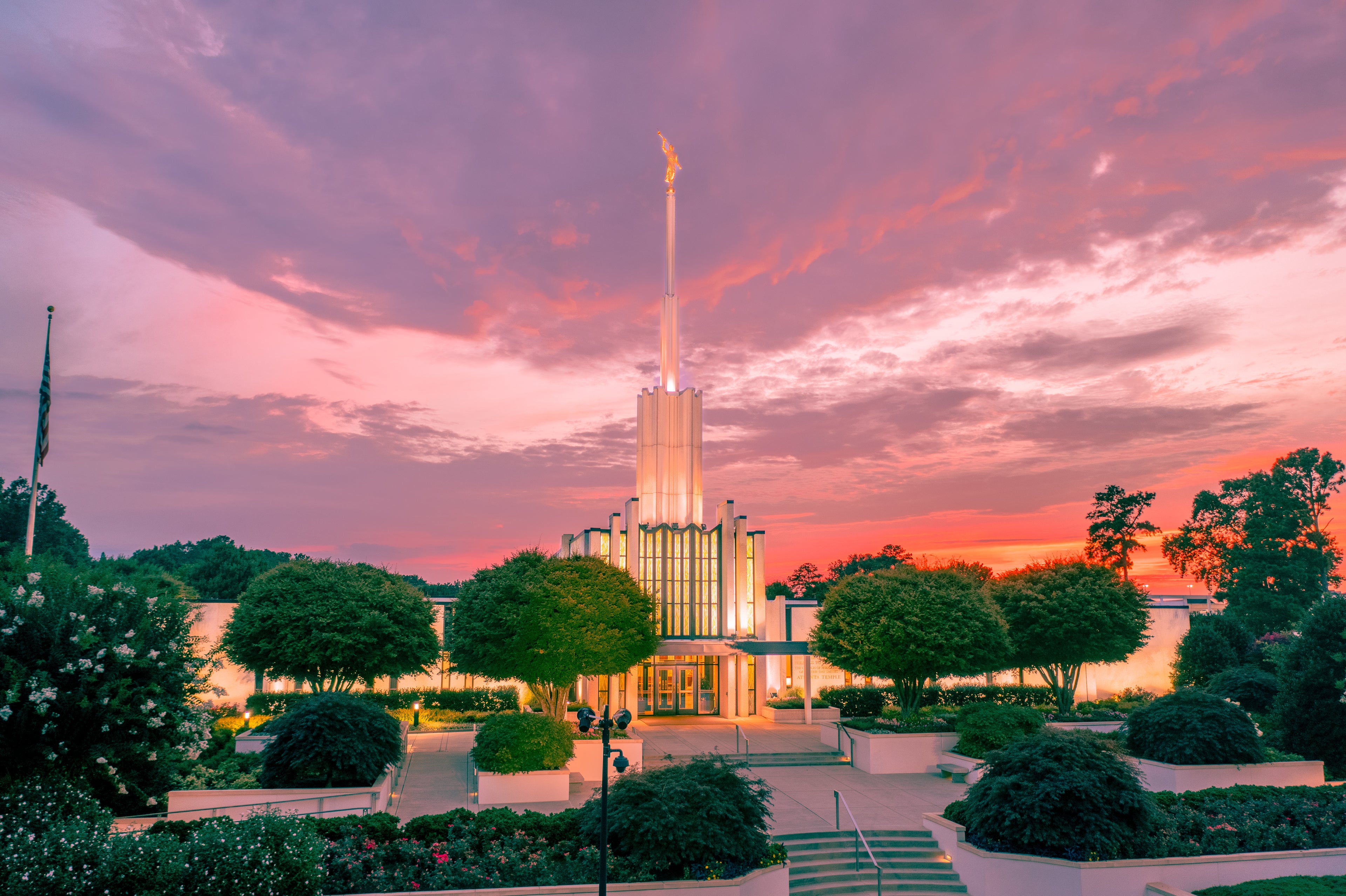 Beacon of Peace: Atlanta Georgia Temple at Sunset
