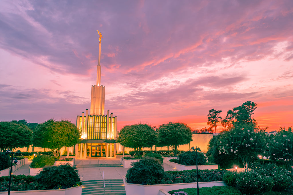 Divine Serenity: Atlanta Georgia Temple at Sunset