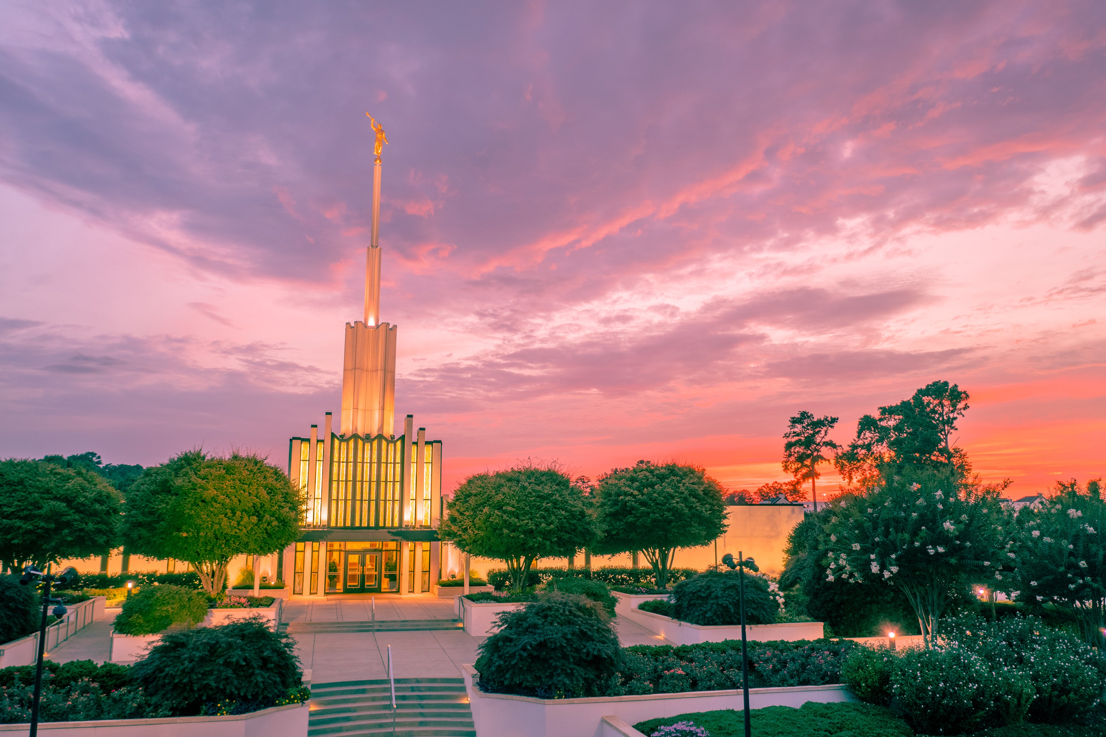 Divine Serenity: Atlanta Georgia Temple at Sunset