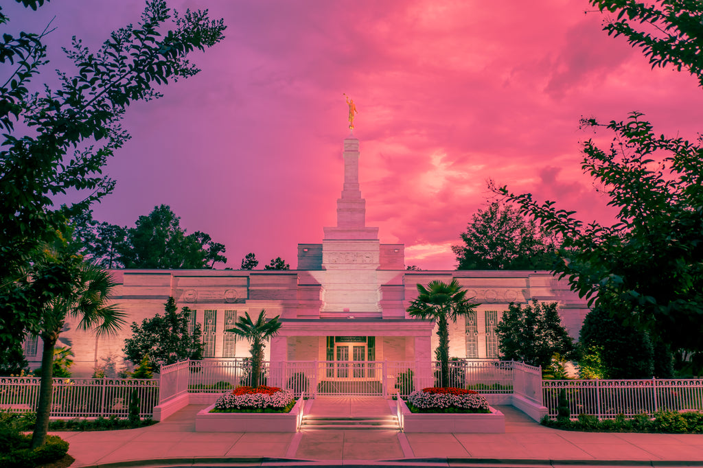 Heaven’s Glow: Columbia South Carolina Temple at Sunset