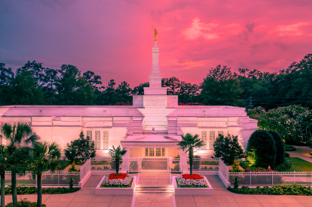 Illuminated in Glory: Columbia South Carolina Temple at Dusk