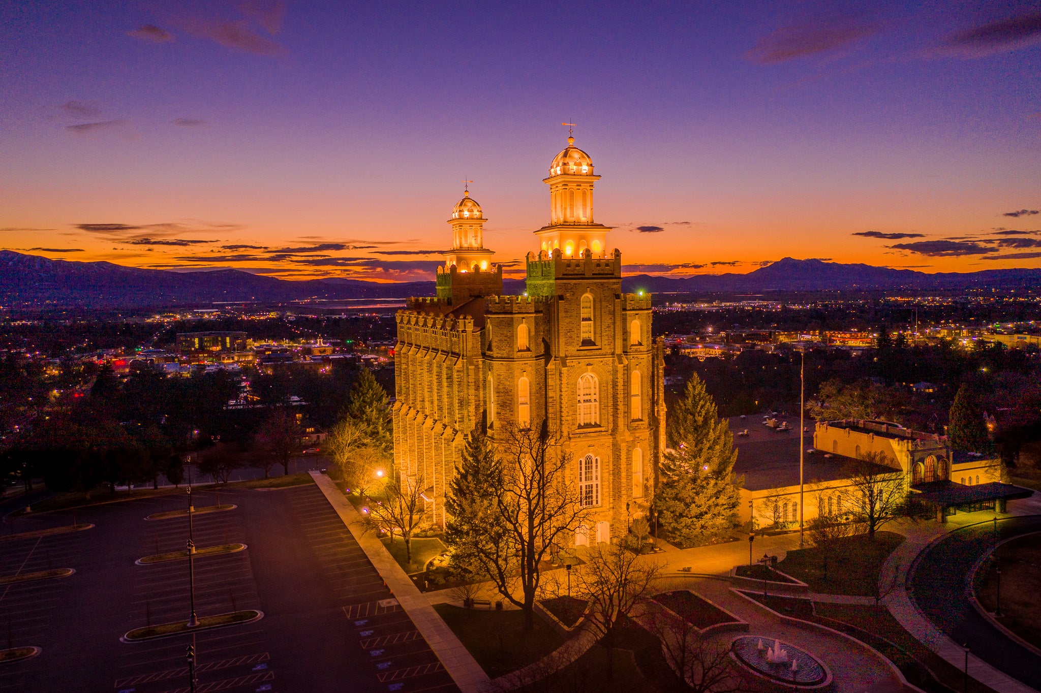 Light Unto the City: Logan Temple at Blue Hour