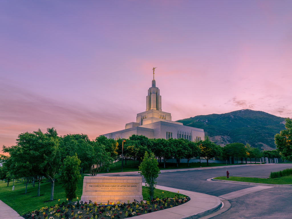Tranquil Beauty: Draper Utah Temple at Dusk