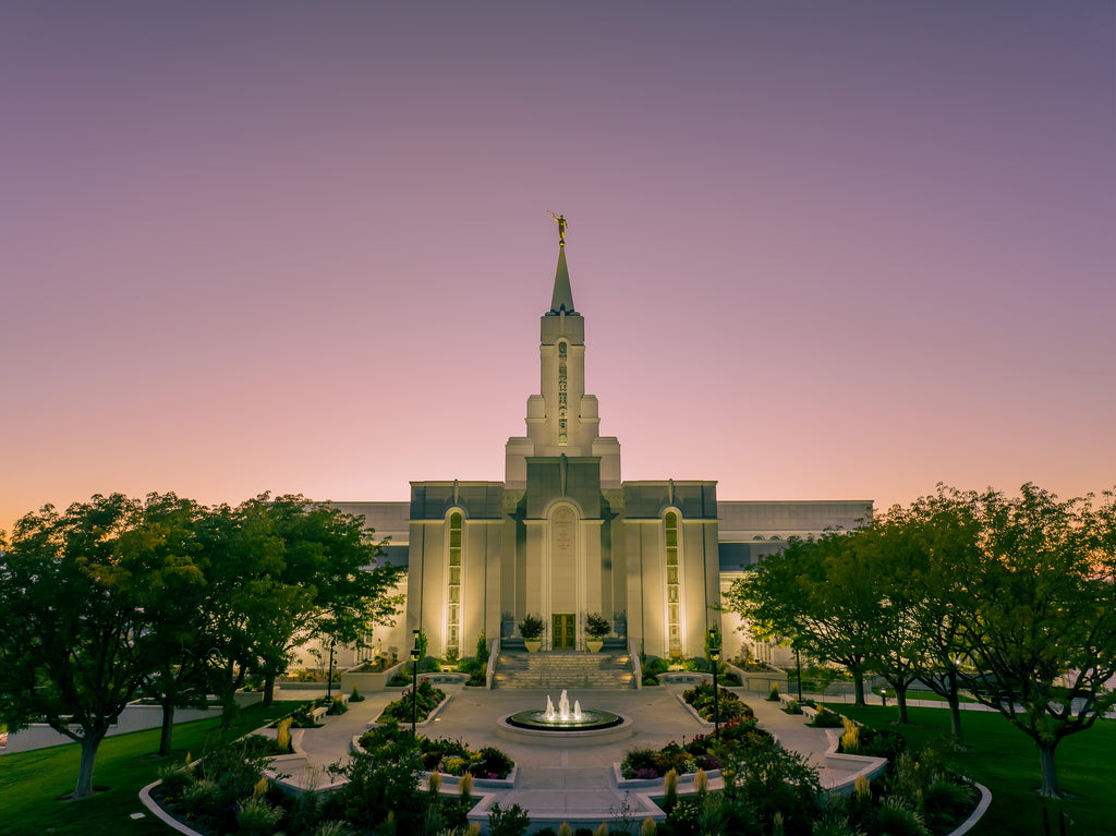 Tranquil Light: Bountiful Utah Temple at Dusk