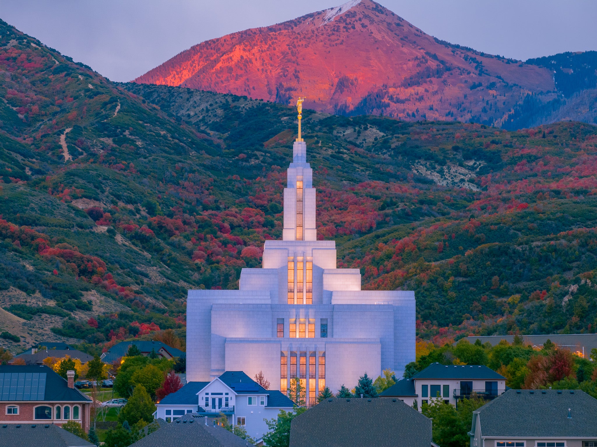 Autumn Majesty: Draper Utah Temple in Fall Splendor