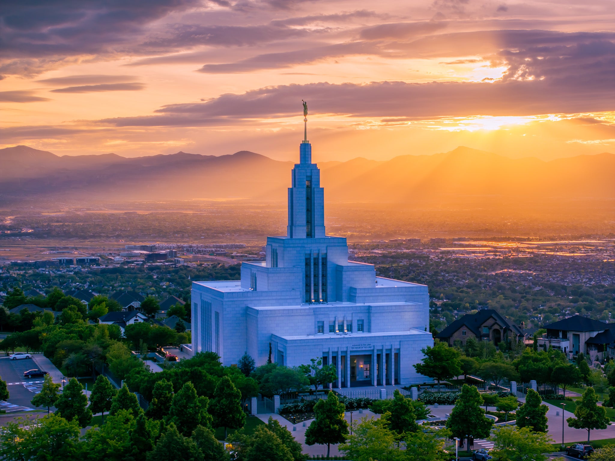 Divine Radiance: Draper Utah Temple at Sunrise