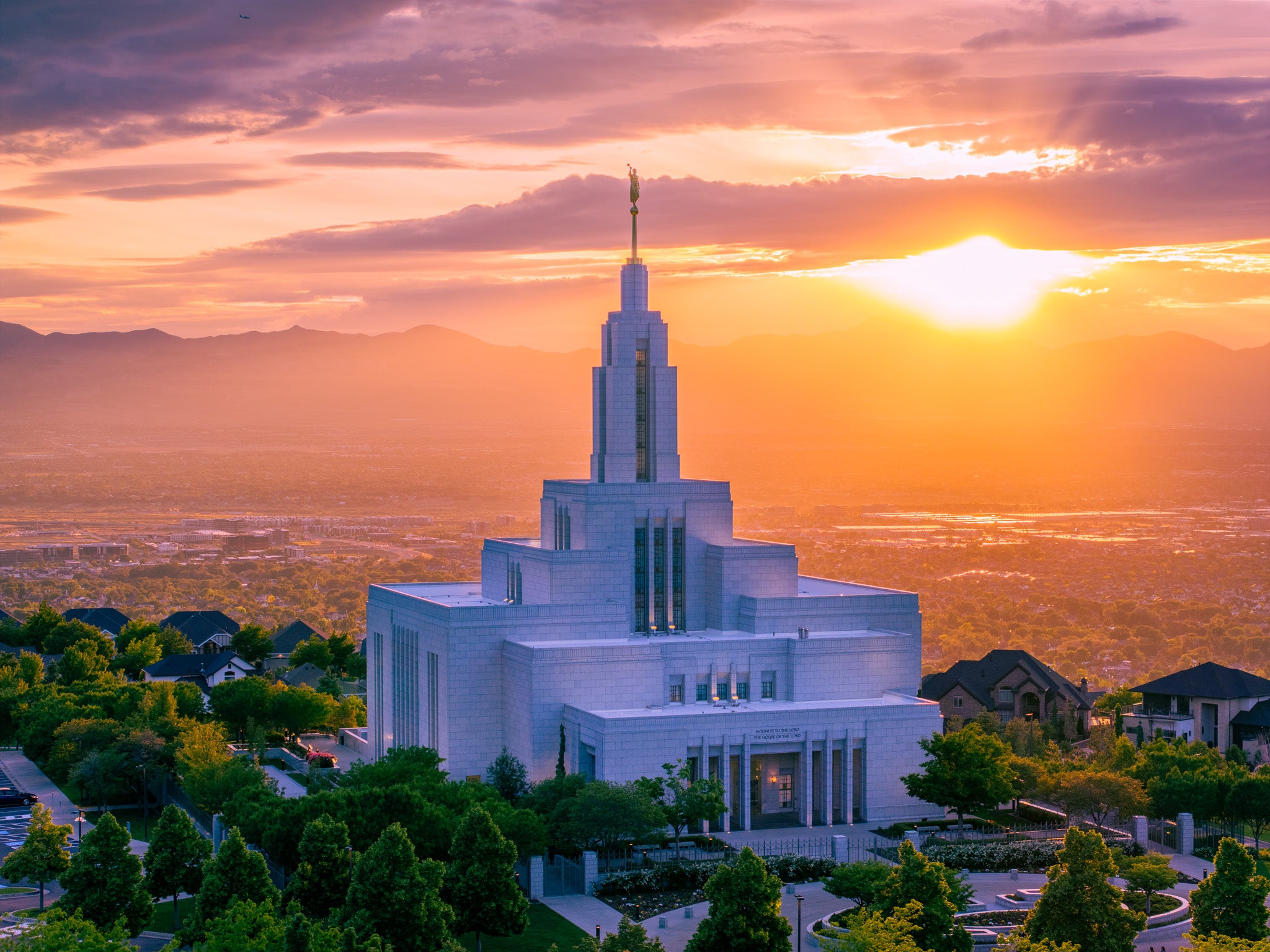 Glorious Dawn: Draper Utah Temple in the Morning Light