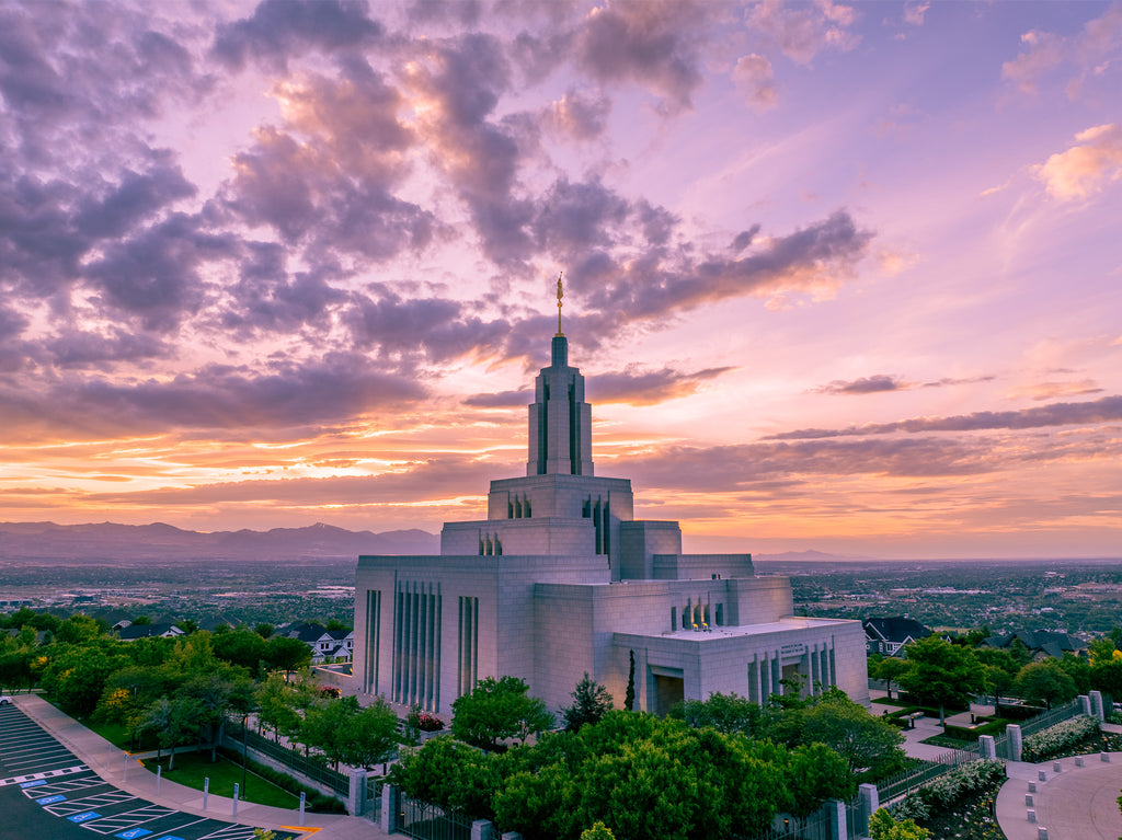 Beacon of Light: Draper Utah Temple at Sunset