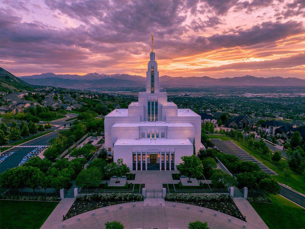 A Sacred View: Draper Utah Temple at Twilight