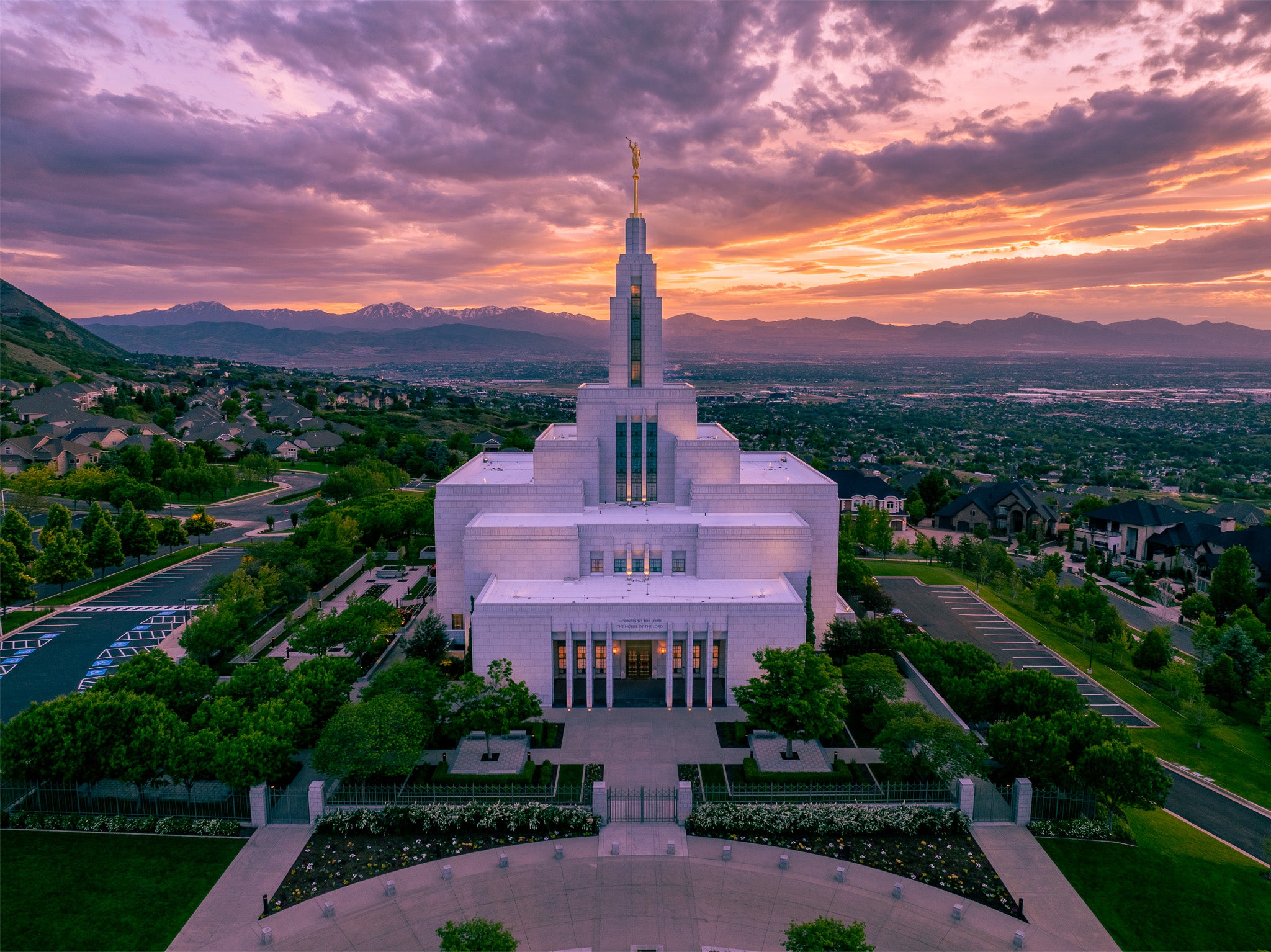 A Sacred View: Draper Utah Temple at Twilight