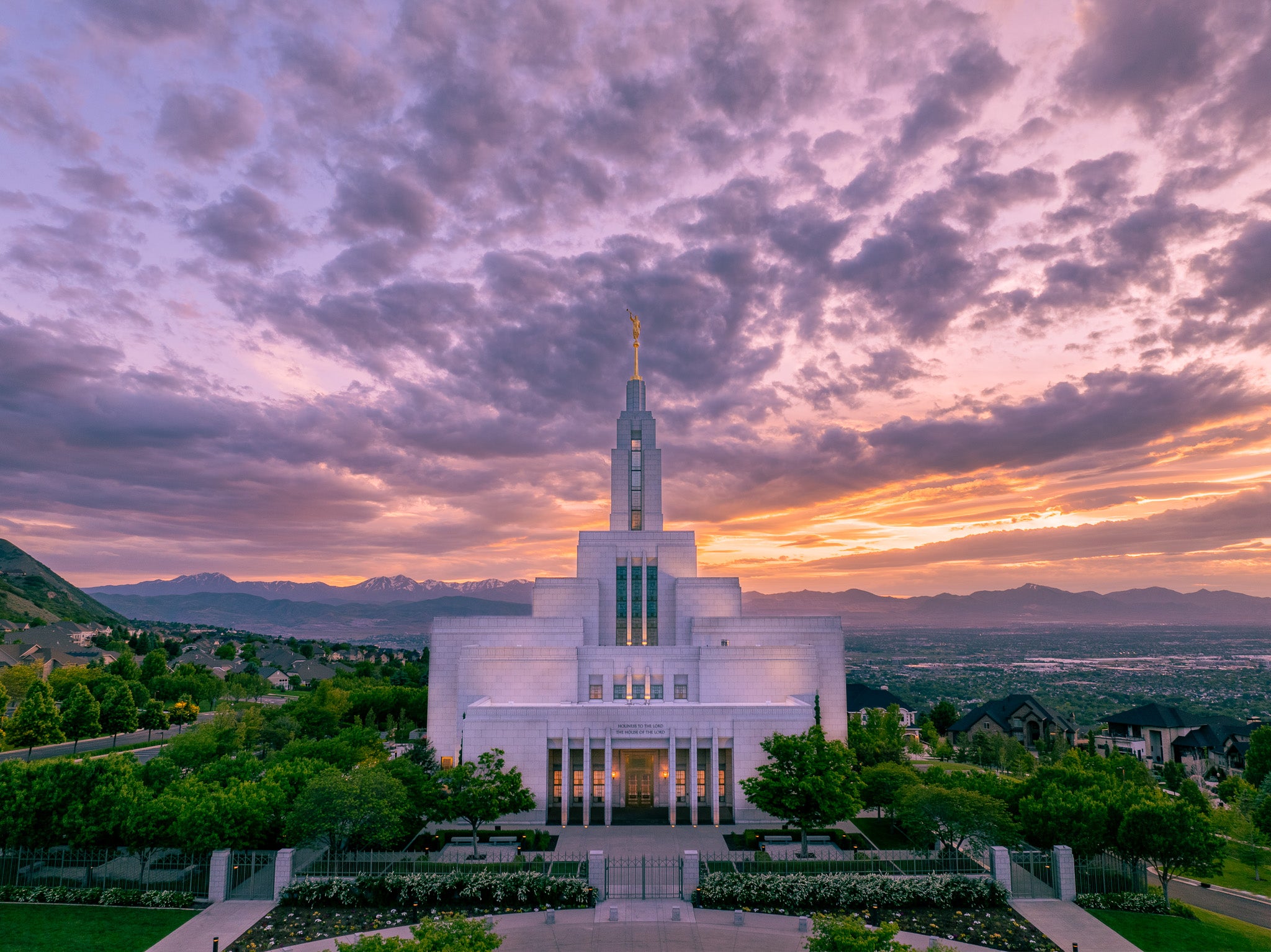 Heavenly Glow: Draper Utah Temple at Sunset